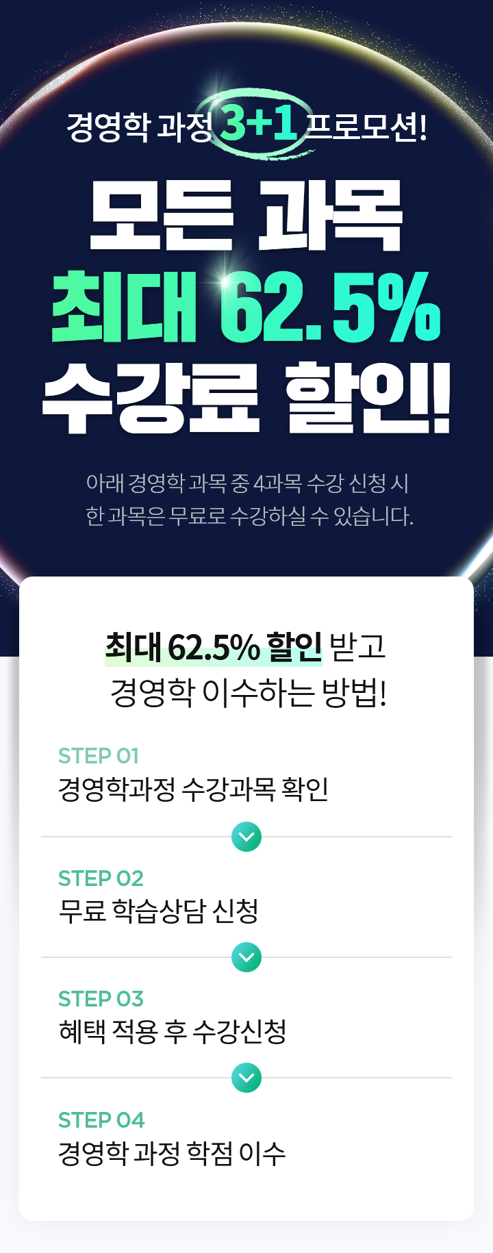 경영학 과정 3+1 프로모션